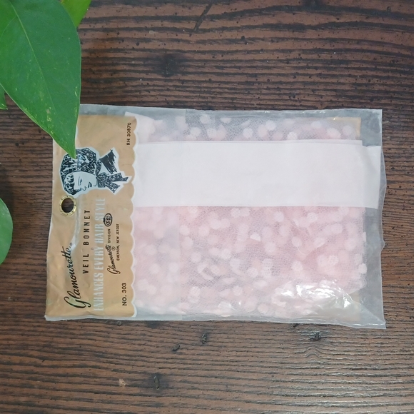 🌿Vintage Pink Veil Bonnet Unopened - Picture 4 of 7